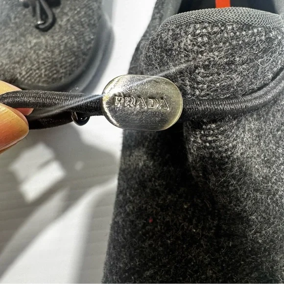 Prada Gray Wool Loafers Casual Shoes Size 36 - Picture 8 of 16